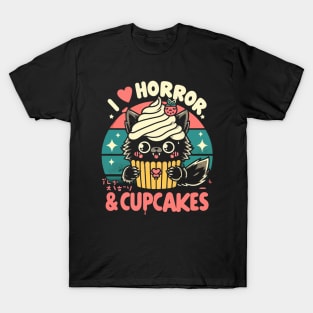 I Love Horror and Cupcakes - Creepy Cute Goth Kawaii Werewolf T-Shirt